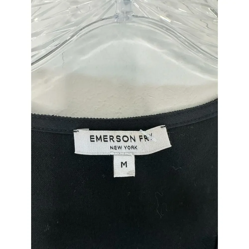 Emerson Fry Black Basic Scoop Neck Ponte‎ Layering Racerback Mini Dress Medium